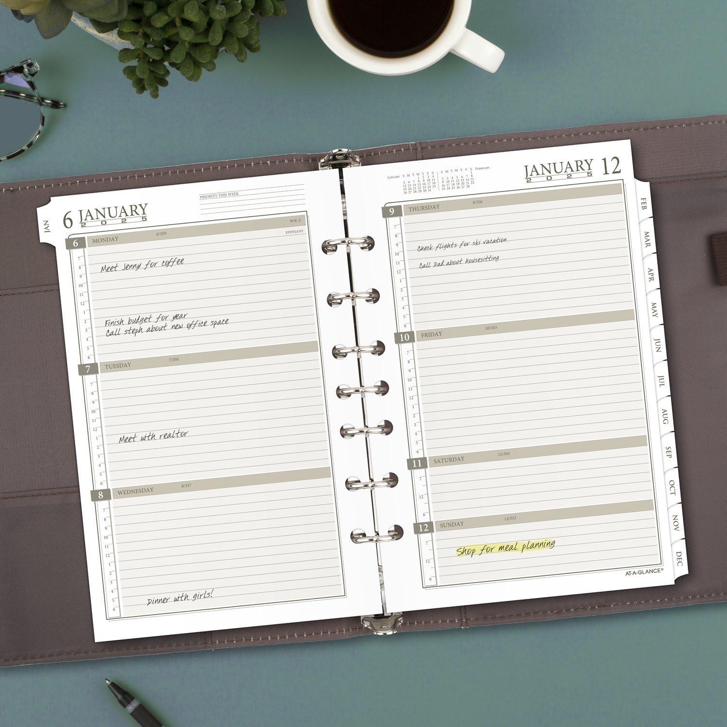 image:imageATAGLANCE 2026 Planner Refill Weekly amp Monthly 375 x 675 Portable Size 3 LooseLeaf 471285Y262025 Old Edition Desk Block Style