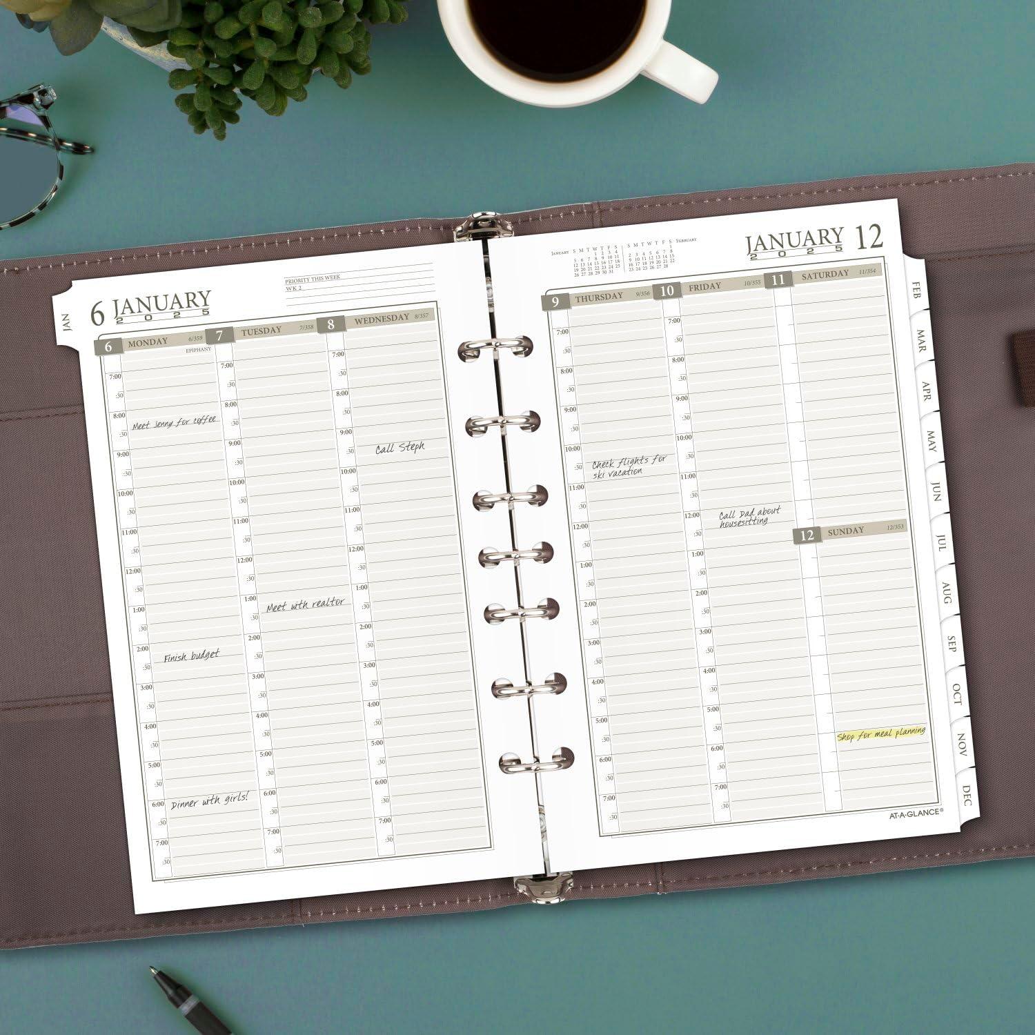 image:imageATAGLANCE 2026 Planner Refill Weekly amp Monthly 375 x 675 Portable Size 3 LooseLeaf 471285Y262025 Old Edition Desk Column Style