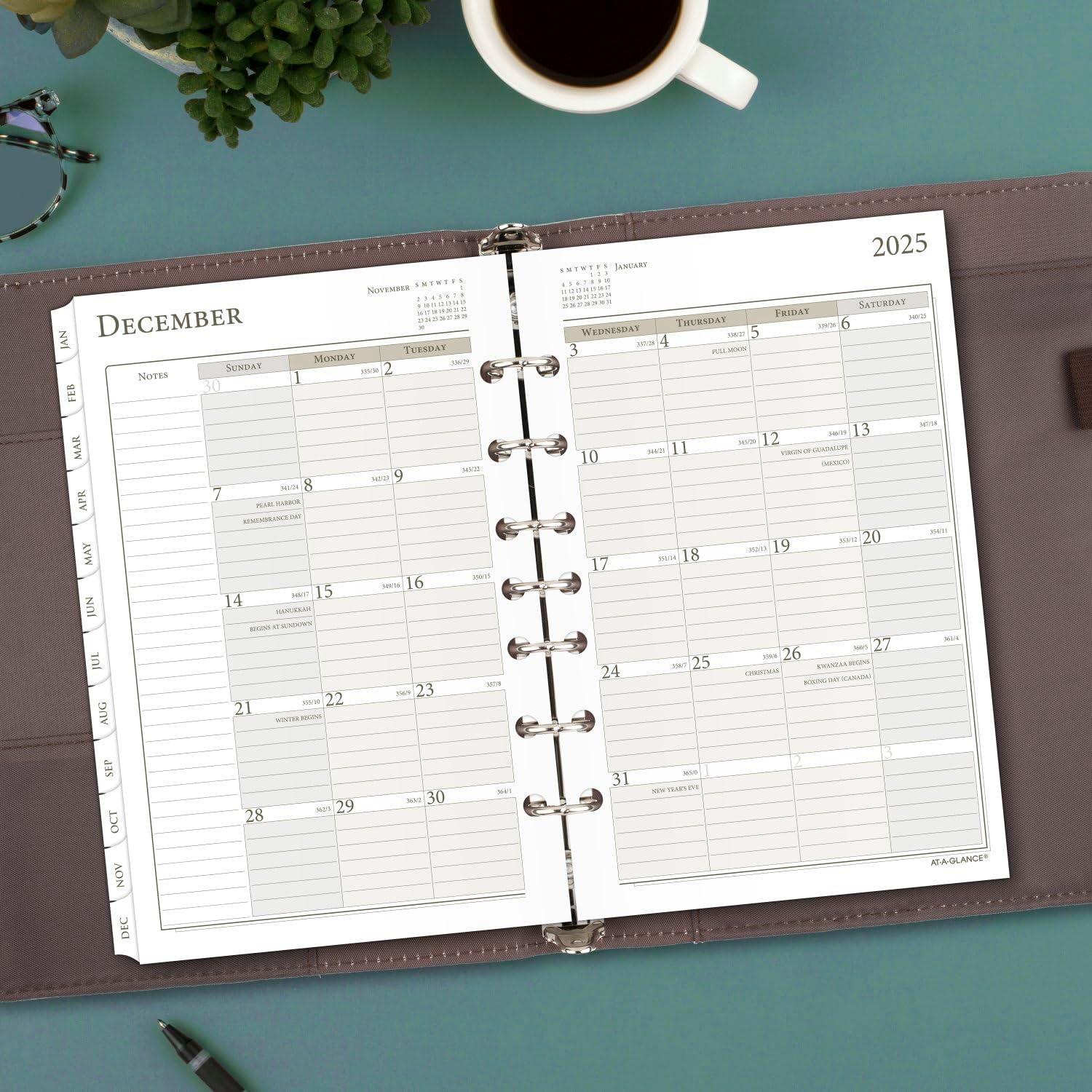image:imageATAGLANCE 2026 Planner Refill Weekly amp Monthly 375 x 675 Portable Size 3 LooseLeaf 471285Y262025 Old Edition Desk Column Style