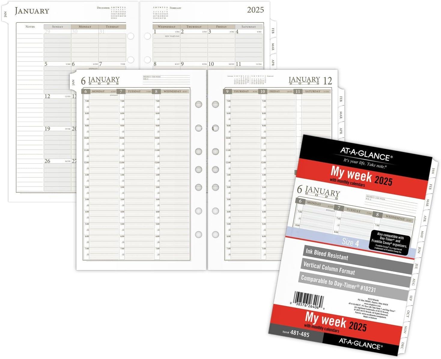 image:imageATAGLANCE 2026 Planner Refill Weekly amp Monthly 375 x 675 Portable Size 3 LooseLeaf 471285Y262025 Old Edition Desk Column Style