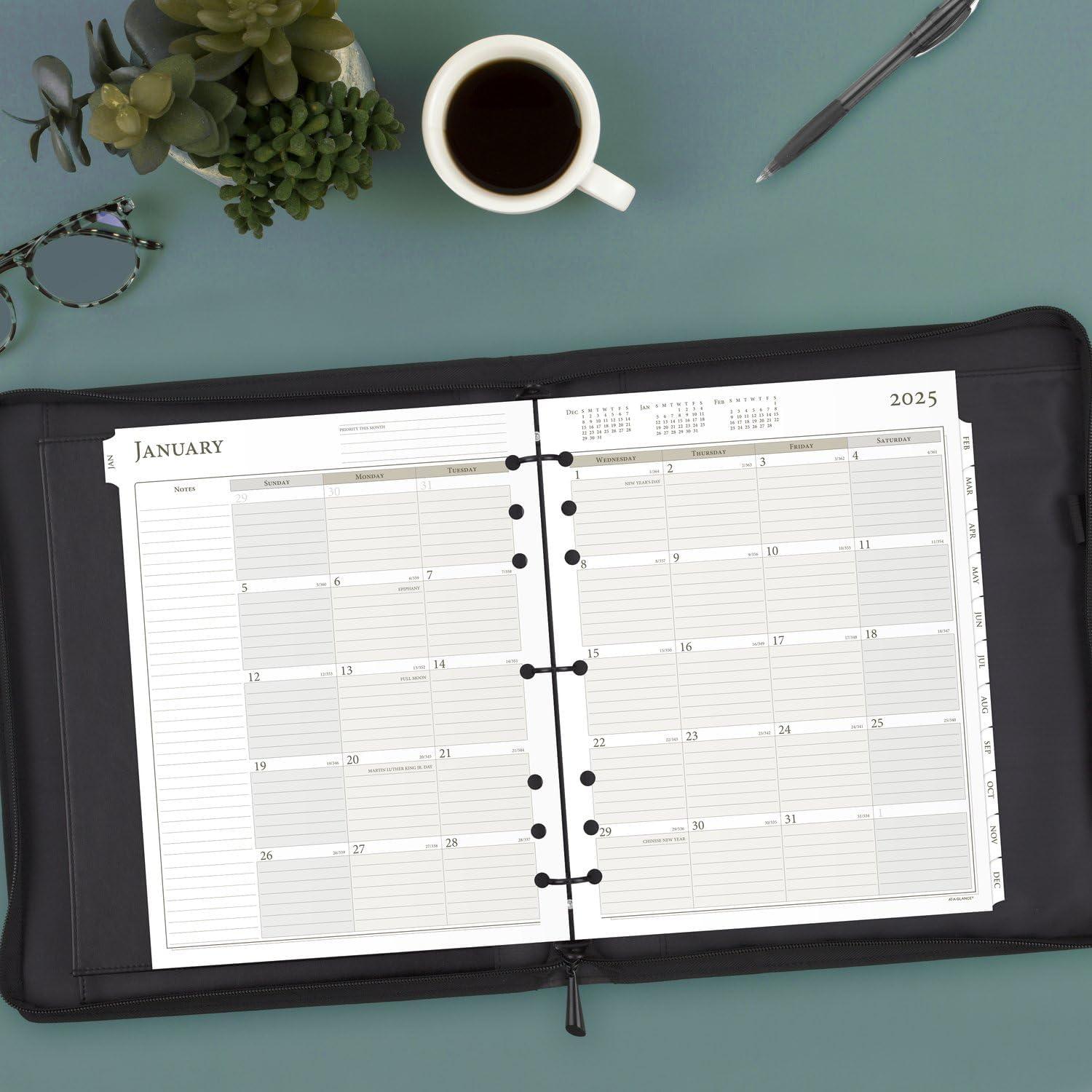 image:imageATAGLANCE 2026 Planner Refill Weekly amp Monthly 375 x 675 Portable Size 3 LooseLeaf 471285Y262025 Old Edition Folio