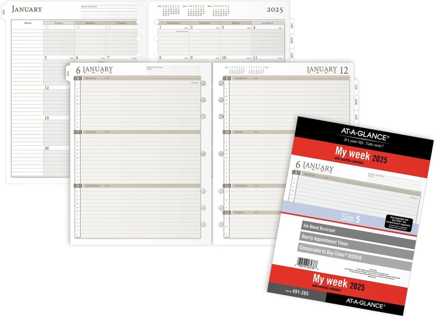 image:imageATAGLANCE 2026 Planner Refill Weekly amp Monthly 375 x 675 Portable Size 3 LooseLeaf 471285Y262025 Old Edition Folio