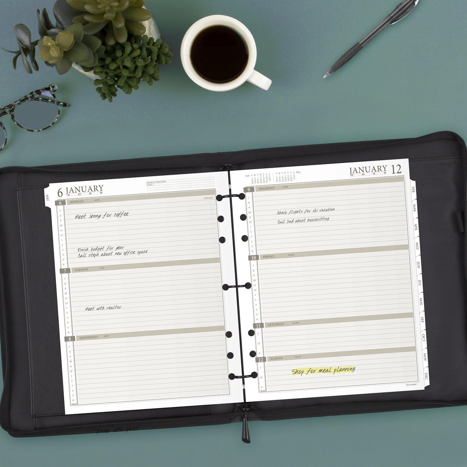 image:imageATAGLANCE 2026 Planner Refill Weekly amp Monthly 375 x 675 Portable Size 3 LooseLeaf 471285Y262025 Old Edition Folio