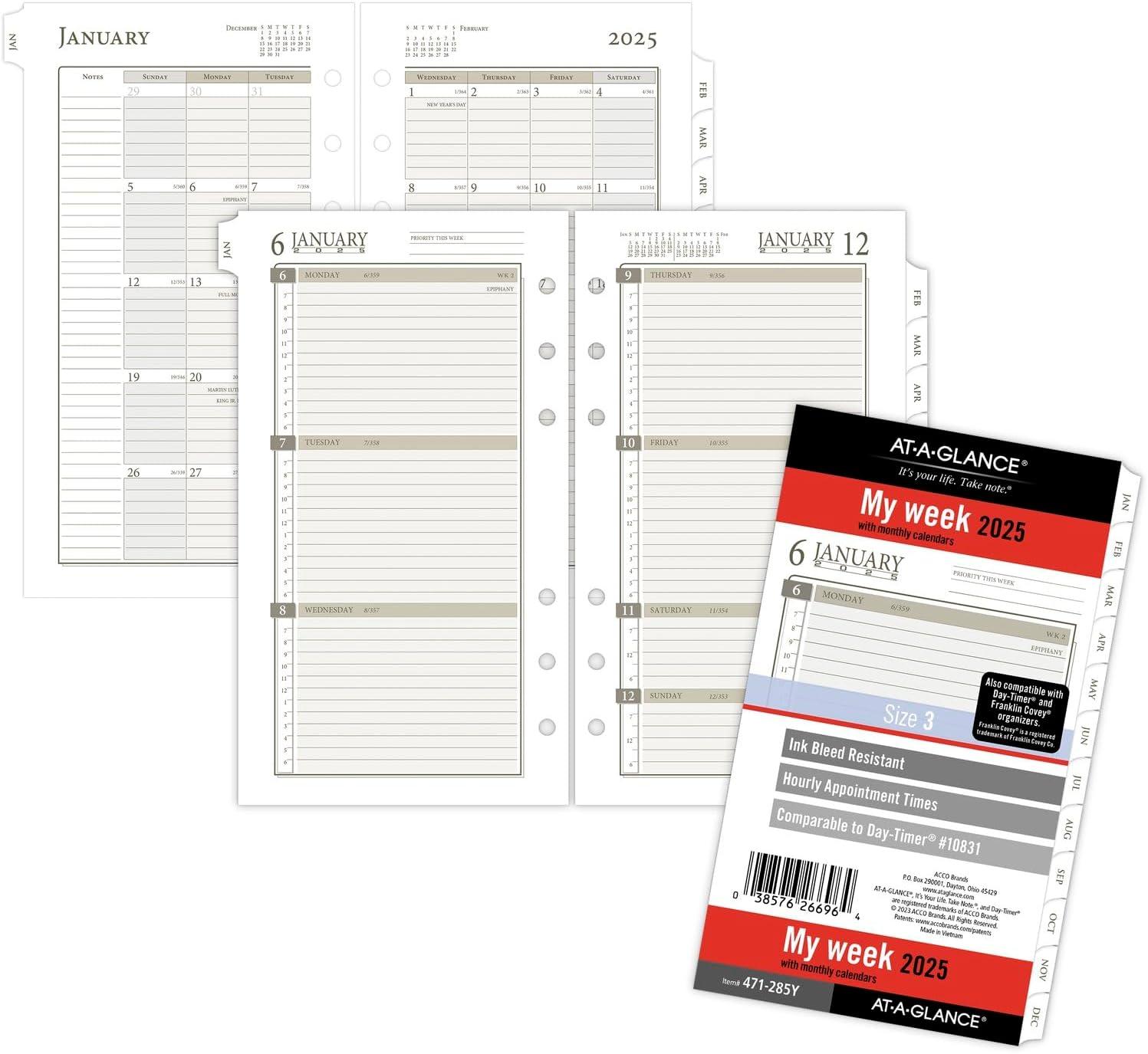 image:imageATAGLANCE 2026 Planner Refill Weekly amp Monthly 375 x 675 Portable Size 3 LooseLeaf 471285Y262025 Old Edition Portable