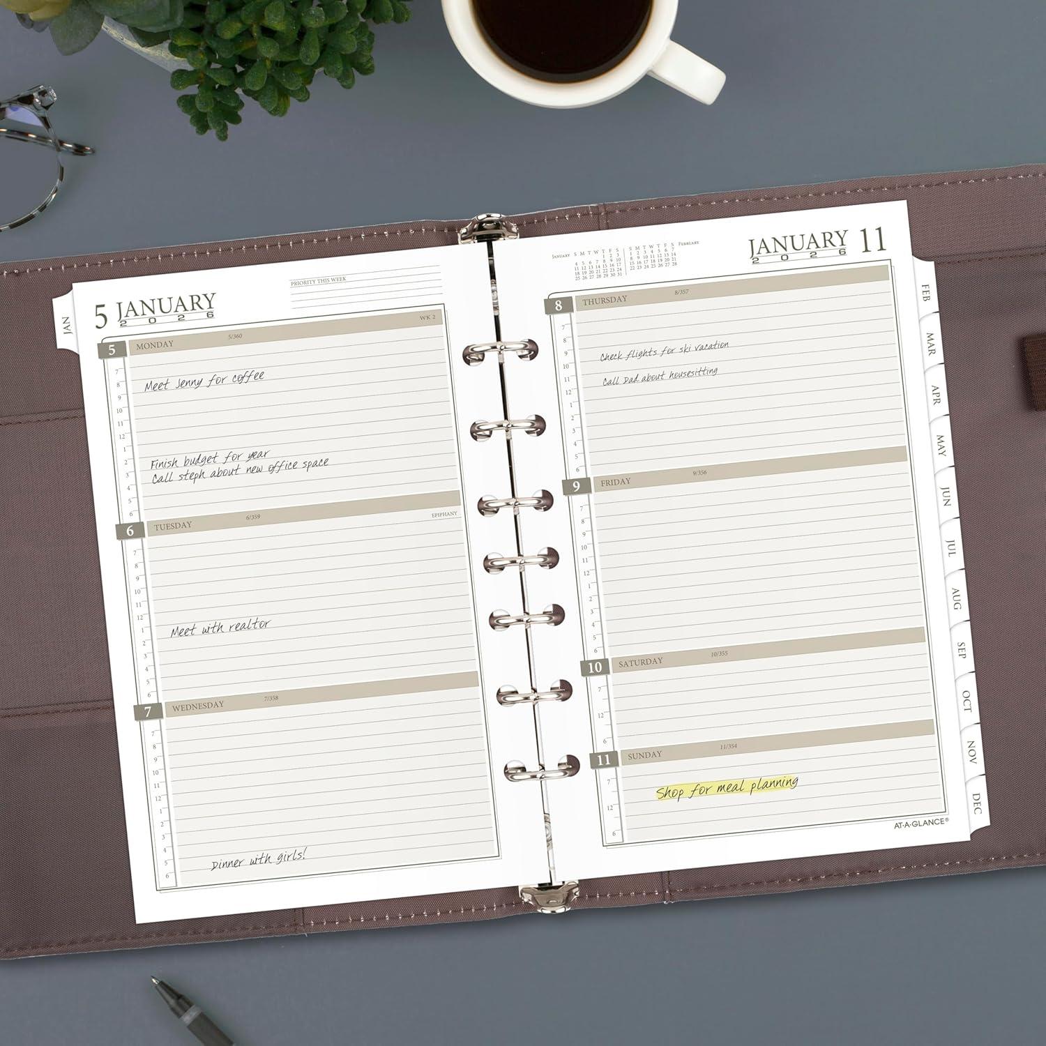 image:imageATAGLANCE 2026 Planner Refill Weekly amp Monthly 375 x 675 Portable Size 3 LooseLeaf 471285Y262026 New Edition Desk Block Style