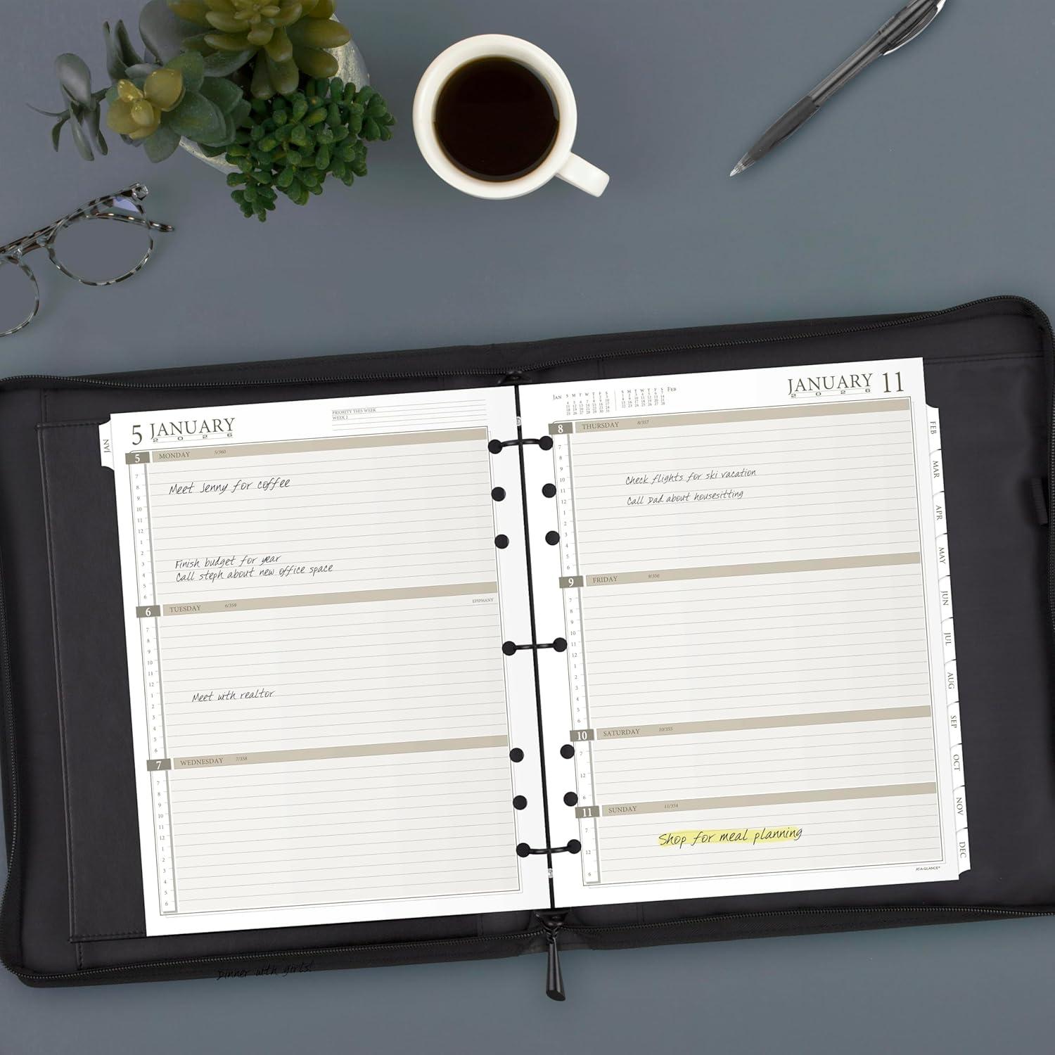 image:imageATAGLANCE 2026 Planner Refill Weekly amp Monthly 375 x 675 Portable Size 3 LooseLeaf 471285Y262026 New Edition Folio