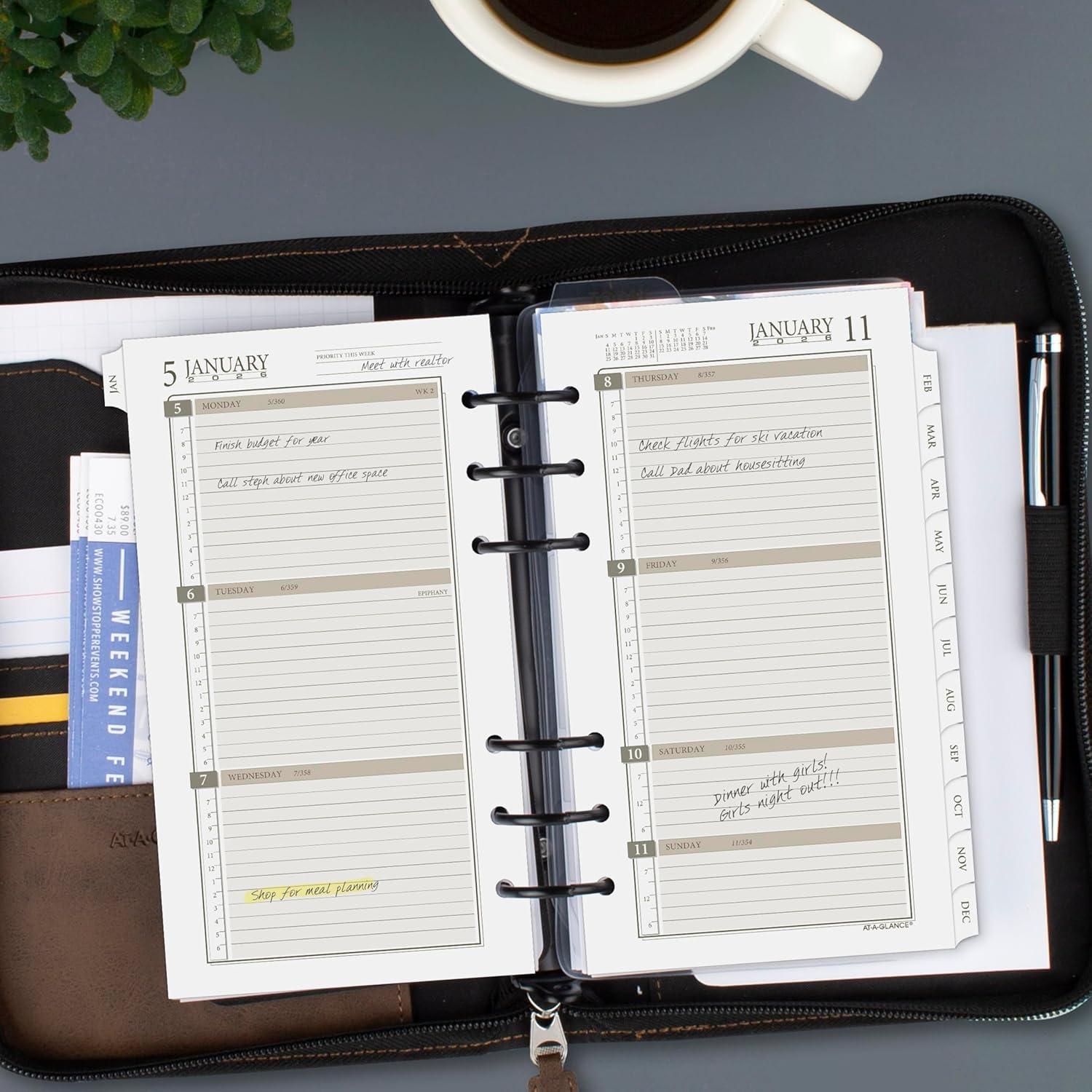 image:imageATAGLANCE 2026 Planner Refill Weekly amp Monthly 375 x 675 Portable Size 3 LooseLeaf 471285Y262026 New Edition Portable