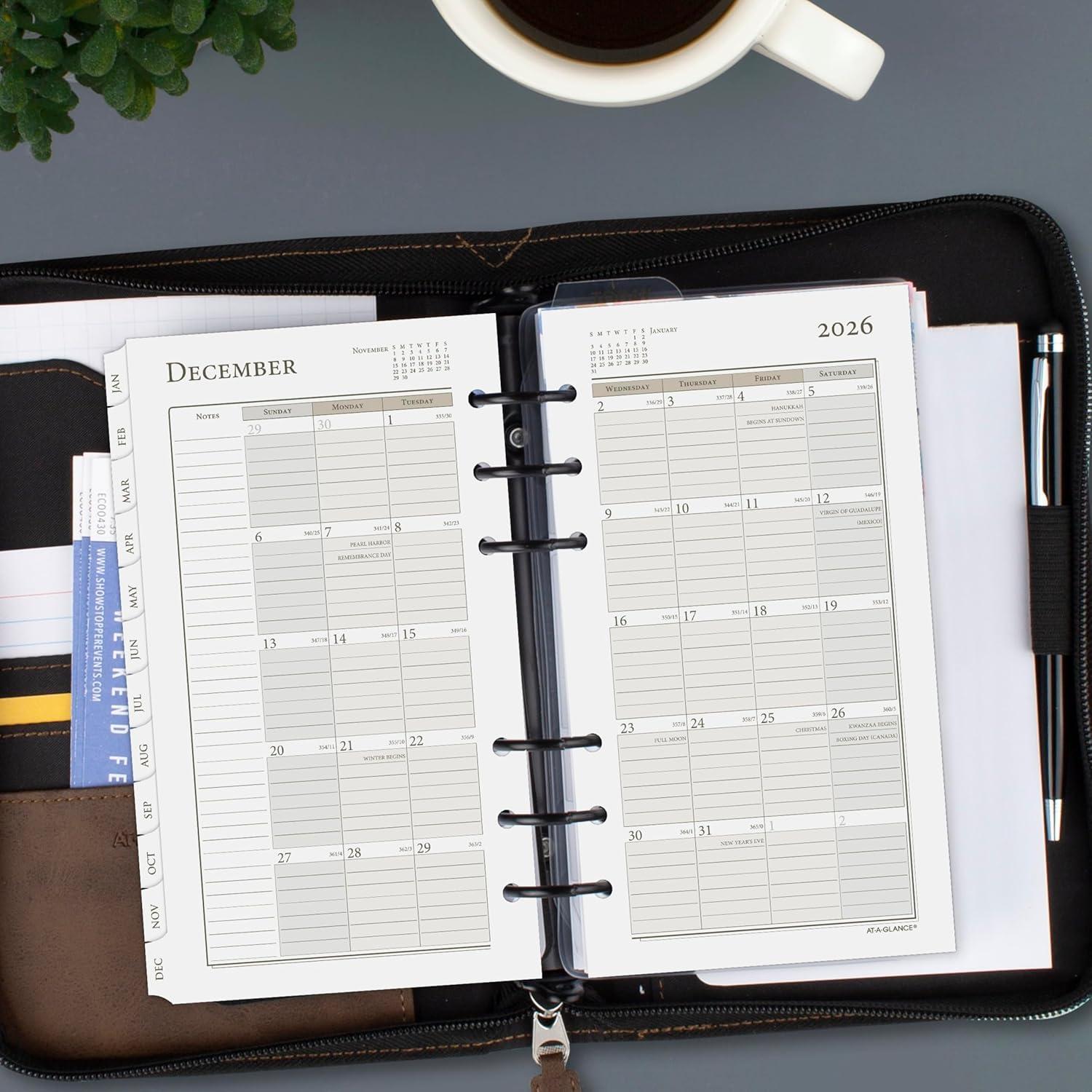 image:imageATAGLANCE 2026 Planner Refill Weekly amp Monthly 375 x 675 Portable Size 3 LooseLeaf 471285Y262026 New Edition Portable