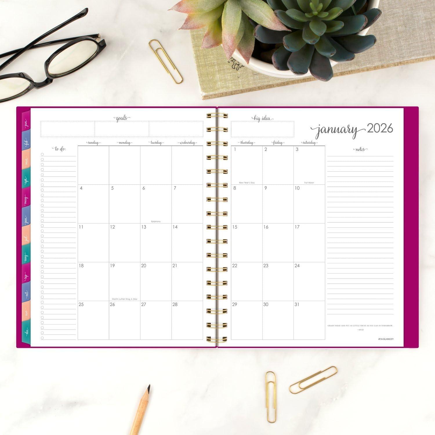 image:imageATAGLANCE 2026 Planner Weekly amp Monthly 85 x 11 Large Harmony Sunset Coral 10999052726Beetroot