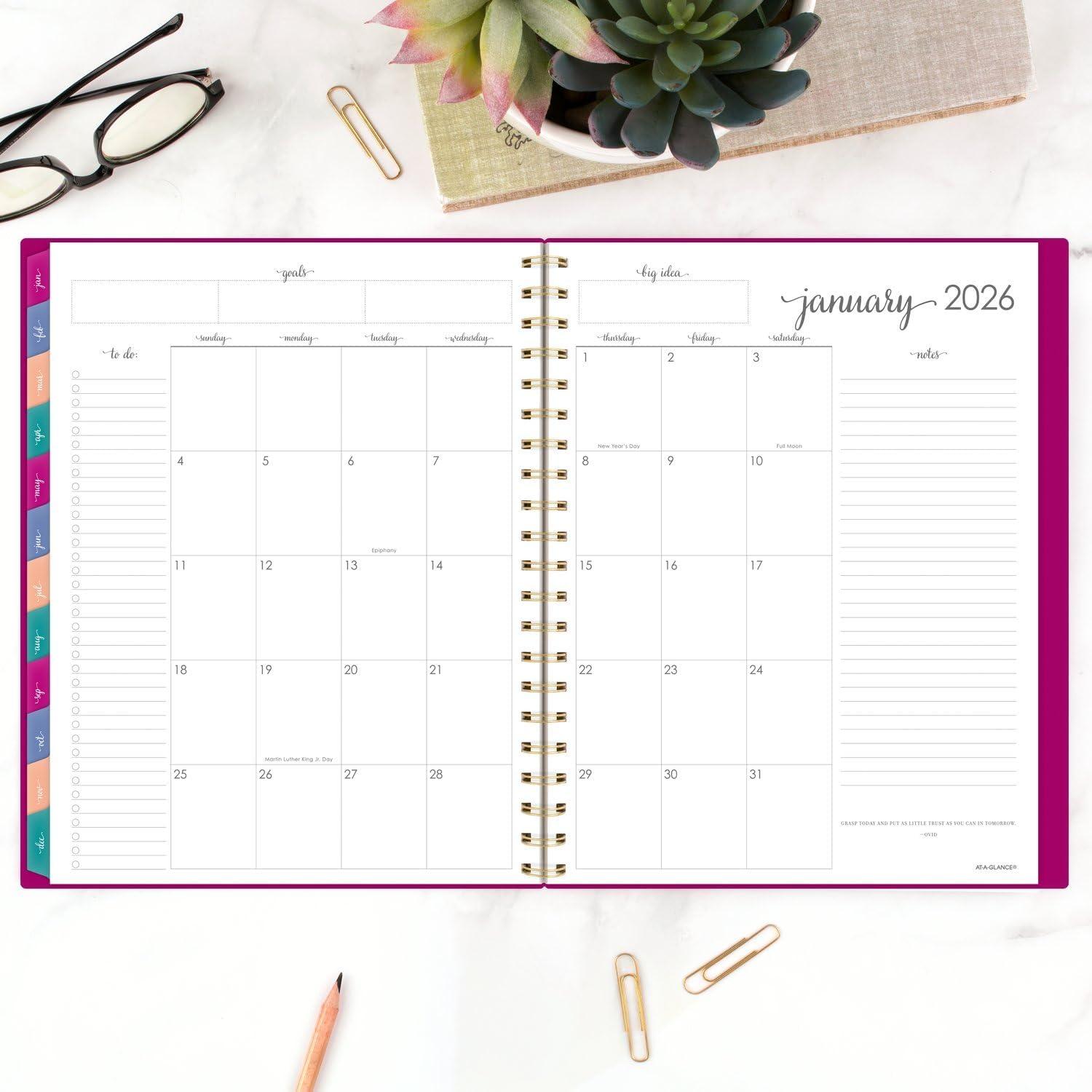 image:imageATAGLANCE 2026 Planner Weekly amp Monthly 85 x 11 Large Harmony Sunset Coral 10999052726Beetroot