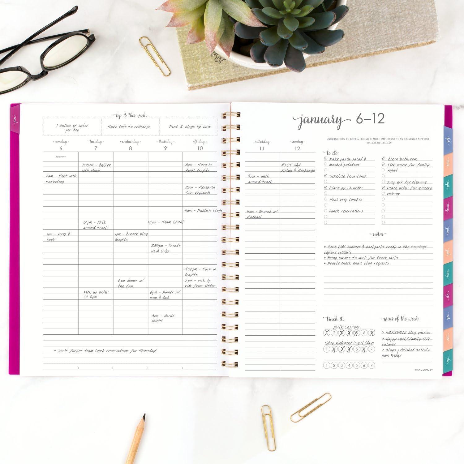 image:imageATAGLANCE 2026 Planner Weekly amp Monthly 85 x 11 Large Harmony Sunset Coral 10999052726Beetroot
