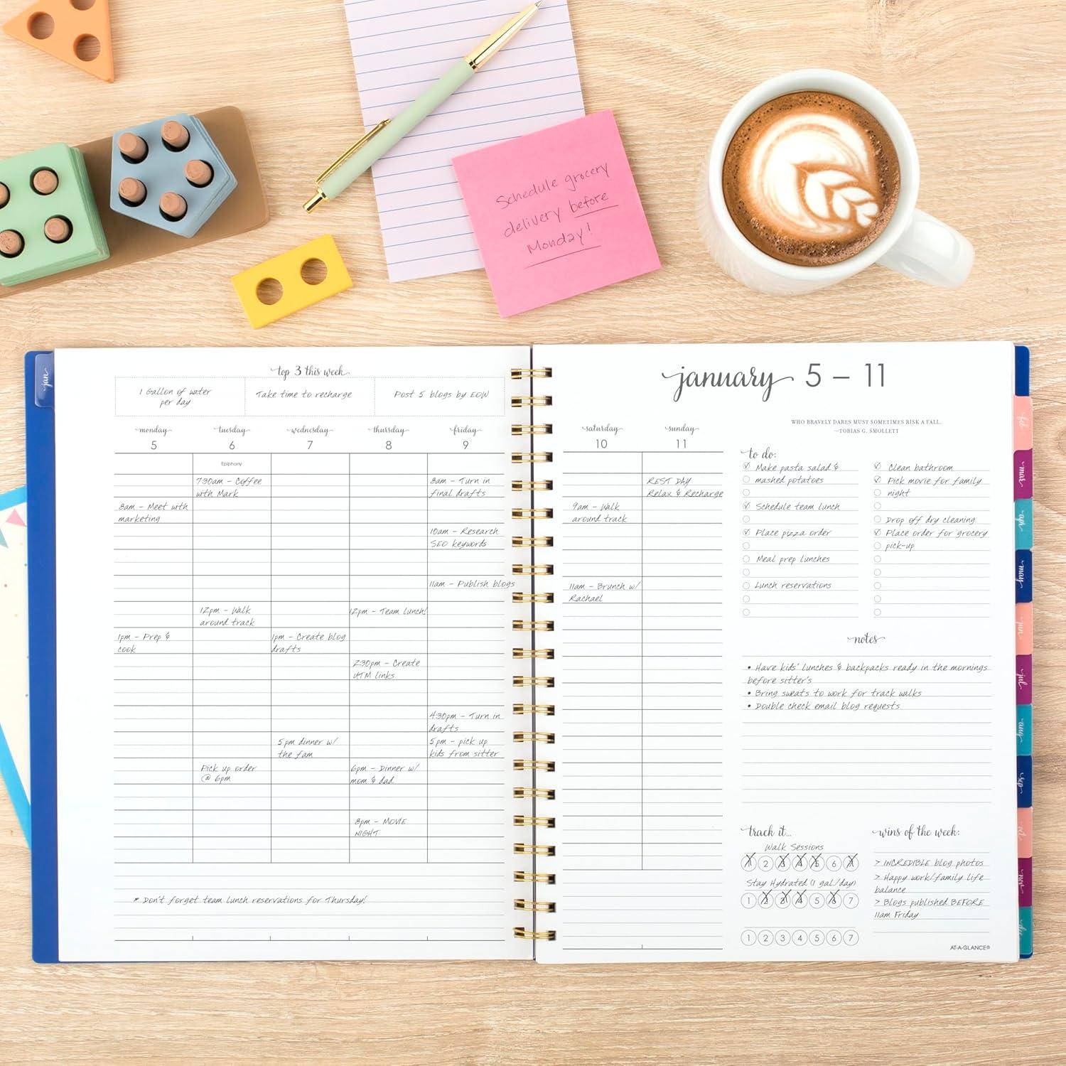 image:imageATAGLANCE 2026 Planner Weekly amp Monthly 85 x 11 Large Harmony Sunset Coral 10999052726Denim