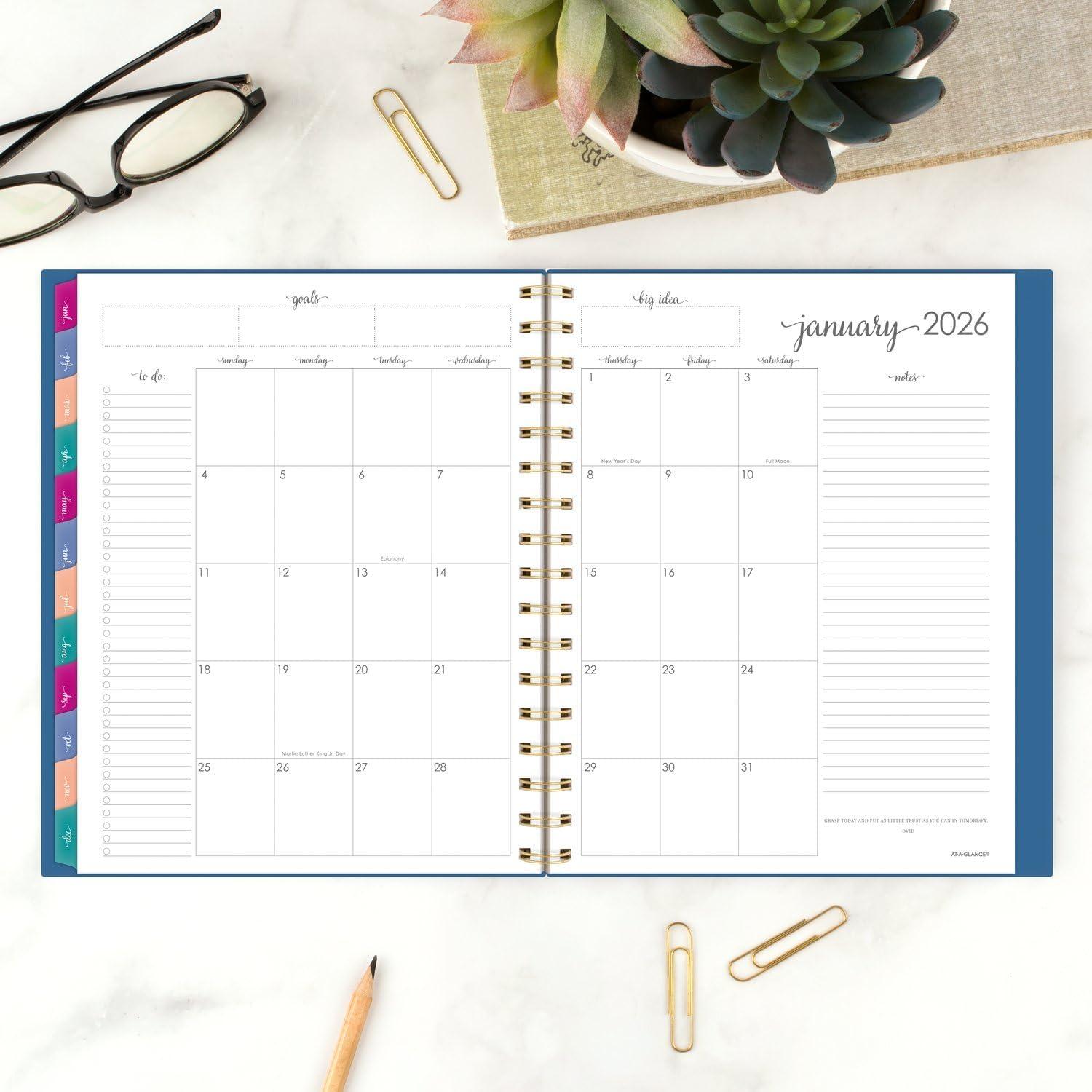 image:imageATAGLANCE 2026 Planner Weekly amp Monthly 85 x 11 Large Harmony Sunset Coral 10999052726Denim