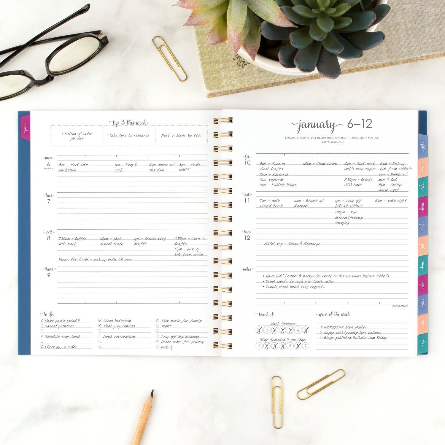 image:imageATAGLANCE 2026 Planner Weekly amp Monthly 85 x 11 Large Harmony Sunset Coral 10999052726Denim