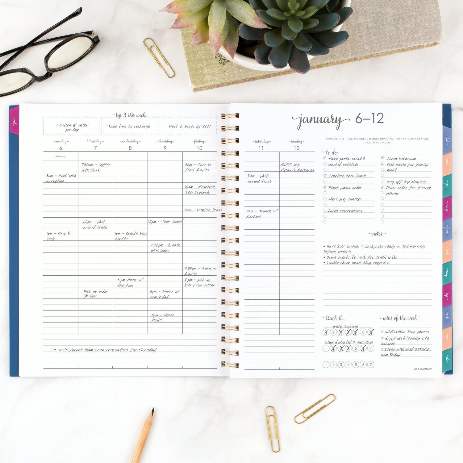 image:imageATAGLANCE 2026 Planner Weekly amp Monthly 85 x 11 Large Harmony Sunset Coral 10999052726Denim