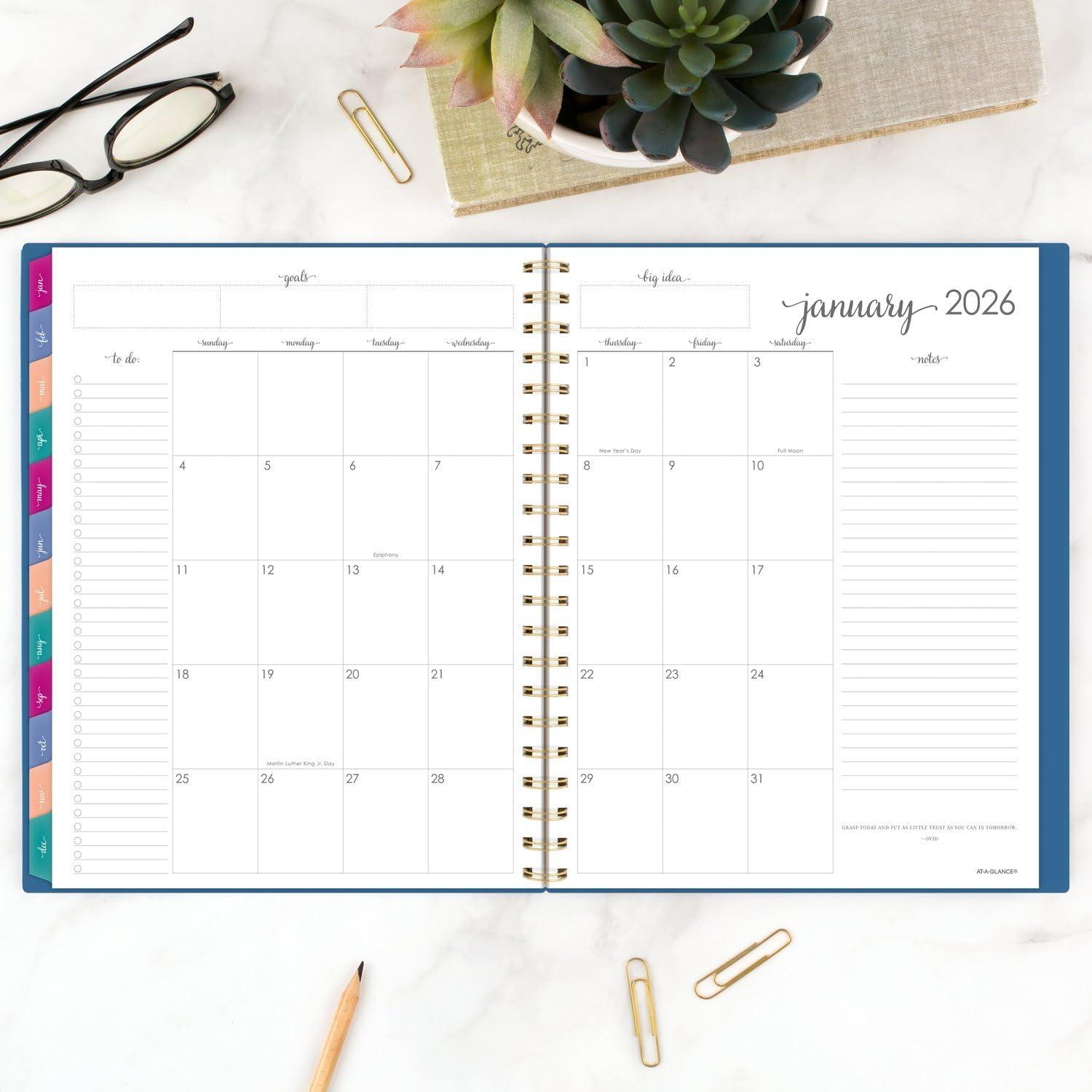 image:imageATAGLANCE 2026 Planner Weekly amp Monthly 85 x 11 Large Harmony Sunset Coral 10999052726Denim