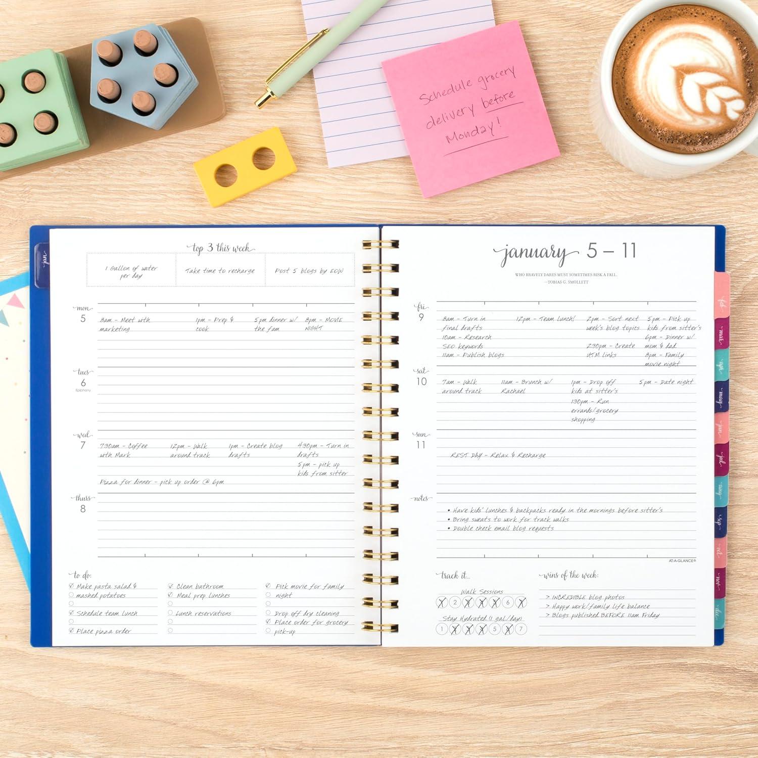 image:imageATAGLANCE 2026 Planner Weekly amp Monthly 85 x 11 Large Harmony Sunset Coral 10999052726Denim