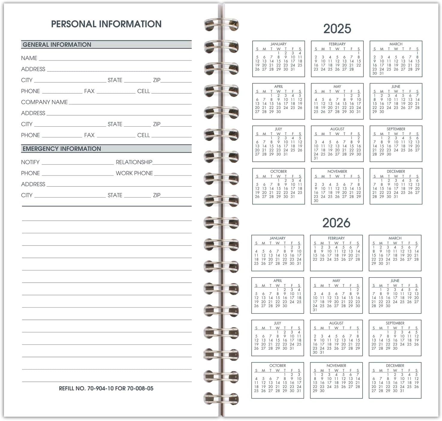 image:imageATAGLANCE 2026 Weekly Appointment Book Planner Refill for 70008 314 x 614 Pocket Size 7090410262025 Old Edition
