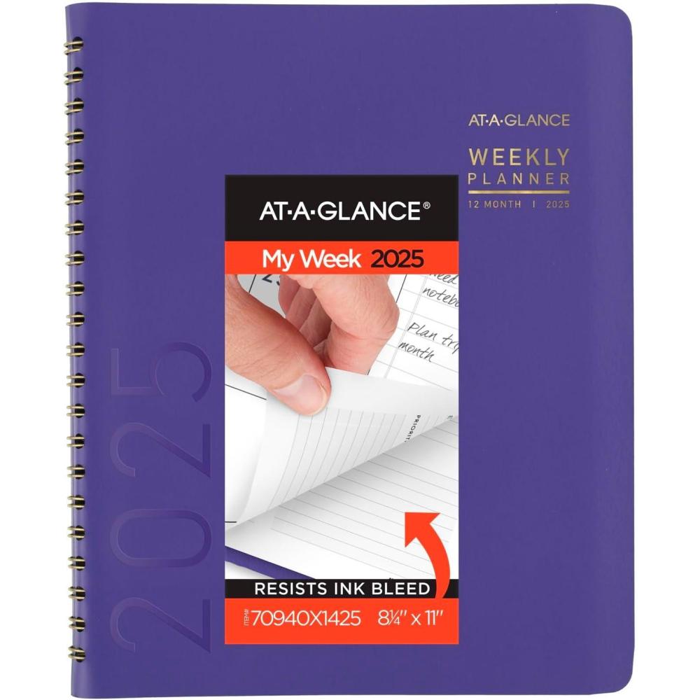 image:imageATAGLANCE 2026 Appointment Book Planner Weekly amp Monthly 825 x 11 Large HalfHourly Contemporary Charcoal 70950X4526Purple