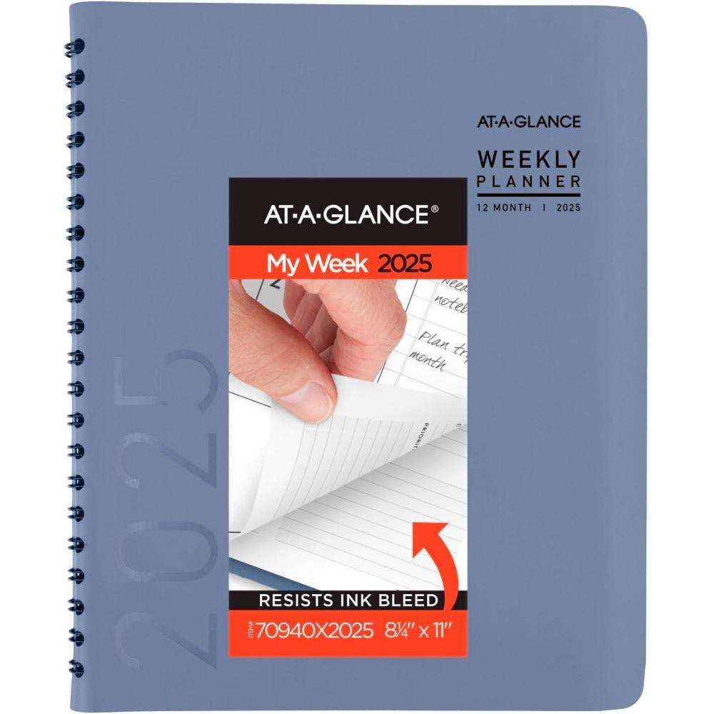 image:imageATAGLANCE 2026 Appointment Book Planner Weekly amp Monthly 825 x 11 Large HalfHourly Contemporary Charcoal 70950X4526Slate Blue