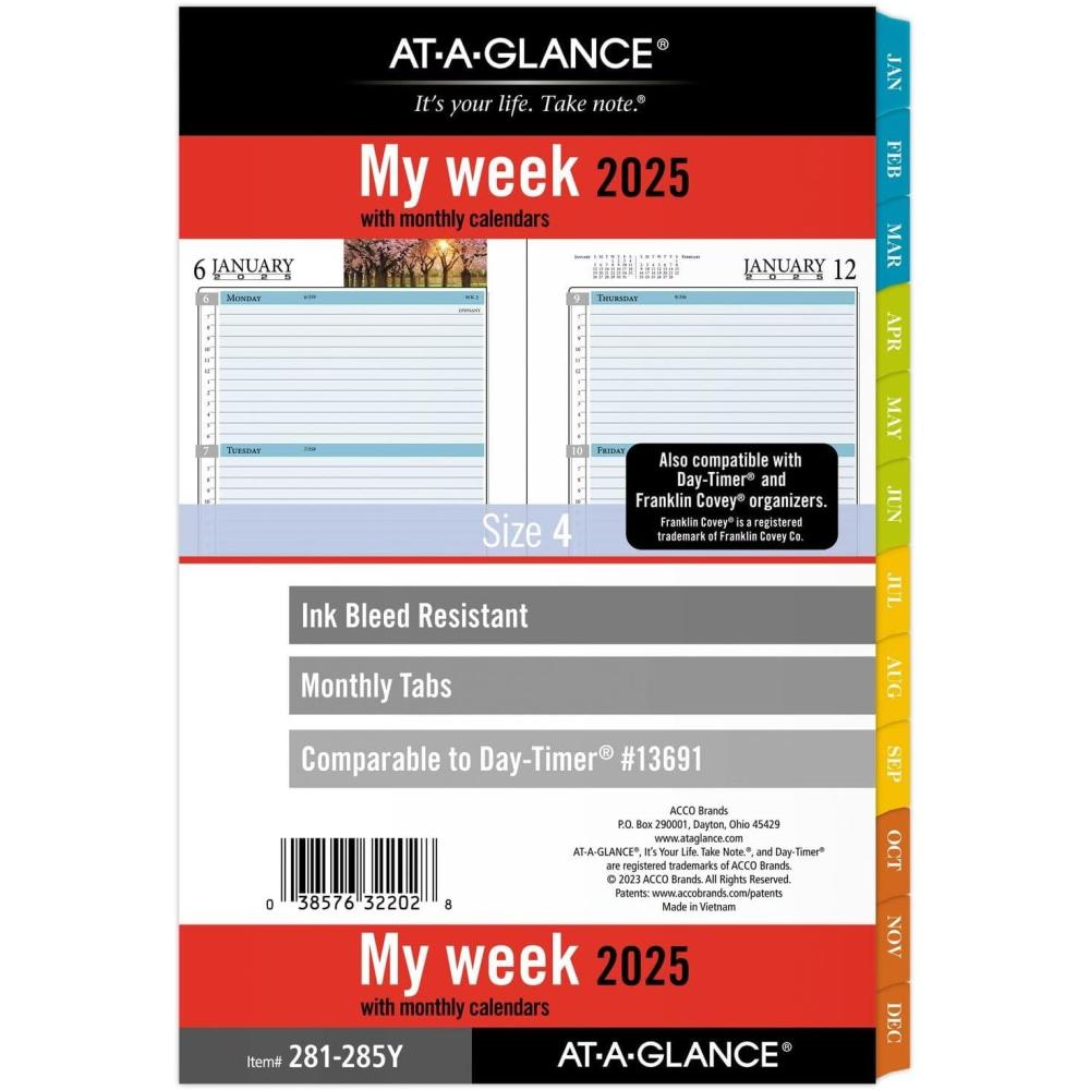 image:imageATAGLANCE 2026 Planner Refill Weekly amp Monthly 55 x 85 Desk Size 4 LooseLeaf Zenscapes 281285Y26Zenscapes