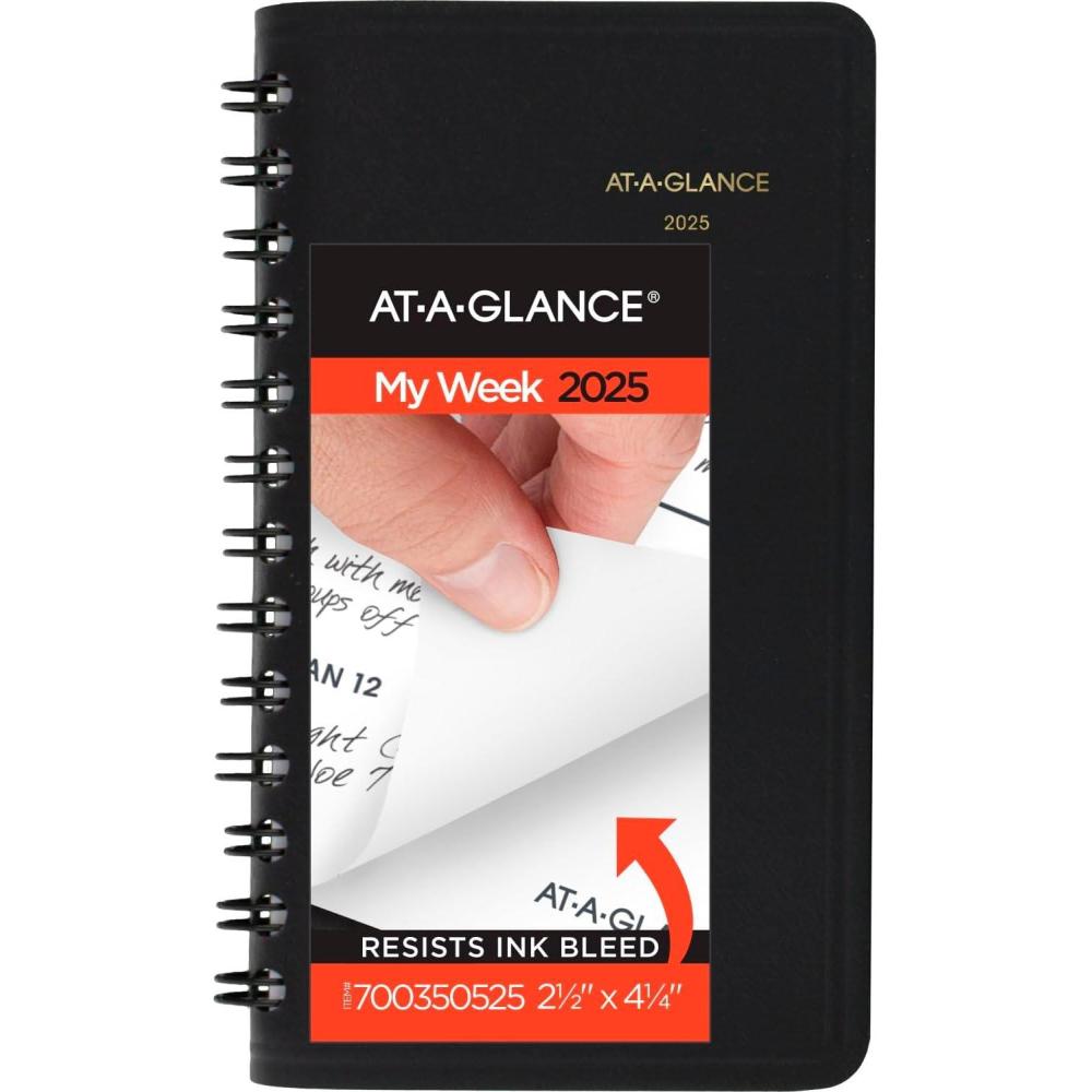 image:imageATAGLANCE 2026 Planner Weekly 212 x 412 Pocket Size Black 7003505262025 Old Edition