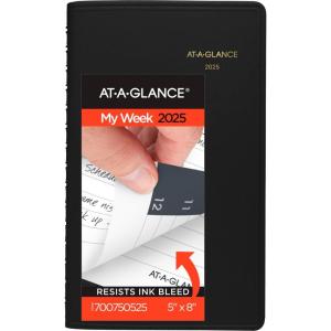 AT-A-GLANCE 2026 Appointment Book Planner, Weekly, 5″ x 8″, Small, Hourly, Blue (701082026)(Black)