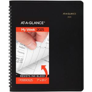 AT-A-GLANCE 2026 Appointment Book Planner, Weekly, 8-1/4″ x 11″, Large, Winestone (709505026)(Black)