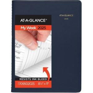 AT-A-GLANCE 2026 Appointment Book Planner, Weekly, 8-1/4″ x 11″, Large, Winestone (709505026)(Navy)