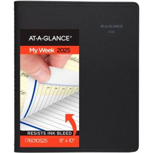 AT-A-GLANCE 2026 Appointment Book Planner, Weekly & Monthly, 5″ x 8″, Small, QuickNotes, Black (76020526)(8″ x 10″)