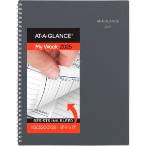 AT-A-GLANCE 2026 Appointment Book Planner, Weekly & Monthly, 8-1/2″ x 11″, Large, Quarter-Hourly, DayMinder, Gray (GC5200726)(2025 Old Edition)