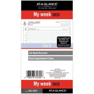 AT-A-GLANCE 2026 Planner Refill, Weekly, 5-1/2″ x 8-1/2″, Desk Size 4, Loose-Leaf (061-285Y-26)(2025 Old Edition)