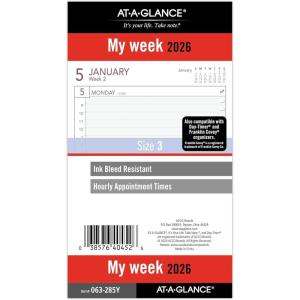 AT-A-GLANCE 2026 Planner Refill, Weekly, 5-1/2″ x 8-1/2″, Desk Size 4, Loose-Leaf (061-285Y-26)(2026 New Edition)