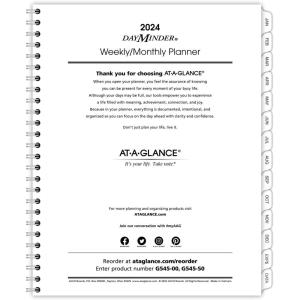 AT-A-GLANCE 2026 Planner Refill, Weekly & Monthly, 7″ x 8.75″, Medium, Executive, DayMinder, Refill for G545 Line Planners (G5455026)(2024)