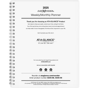 AT-A-GLANCE 2026 Planner Refill, Weekly & Monthly, 7″ x 8.75″, Medium, Executive, DayMinder, Refill for G545 Line Planners (G5455026)(2025)