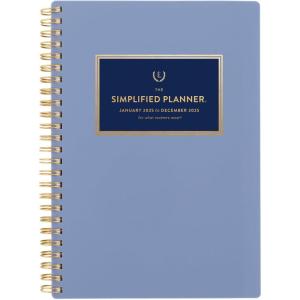 AT-A-GLANCE 2026 Planner, Simplified by Emily Ley, Weekly & Monthly, 5.5″ x 8.5″, Small, Happy Stripe (EL45-200-26)(French Blue)