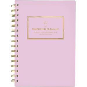 AT-A-GLANCE 2026 Planner, Simplified by Emily Ley, Weekly & Monthly, 5.5″ x 8.5″, Small, Happy Stripe (EL45-200-26)(Pink)
