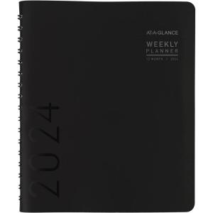 AT-A-GLANCE 2026 Planner, Weekly & Monthly, 7″ x 8.75″, Medium, Contemporary Lite, Black (70545X0526)(Black)