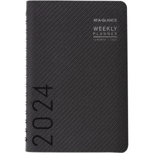AT-A-GLANCE 2026 Planner, Weekly & Monthly, 7″ x 8.75″, Medium, Contemporary Lite, Black (70545X0526)(Charcoal)