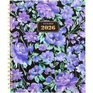 AT-A-GLANCE 2026 Planner, Weekly & Monthly, 8.5″ x 11″, Large, Dark Romance (5254-905-26)(Floral)