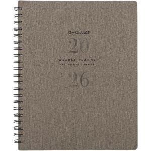 AT-A-GLANCE 2026 Planner, Weekly & Monthly, 8.5″ x 11″, Large, Signature, Distressed Brown (YP9050926)(Gray)