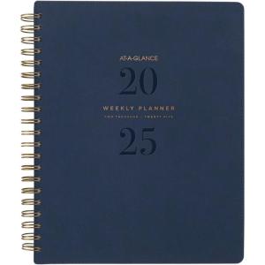 AT-A-GLANCE 2026 Planner, Weekly & Monthly, 8.5″ x 11″, Large, Signature, Distressed Brown (YP9050926)(Navy)