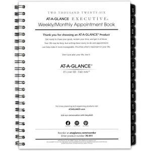 AT-A-GLANCE 2026 Weekly Monthly Refill for 70-NX81, 8-1/4″ x 11″, Large, Executive (709111026)(2026 New Edition)