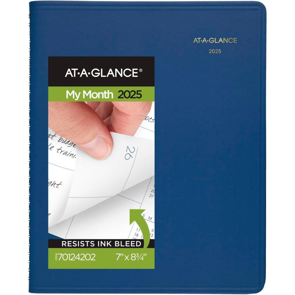 image:imageATAGLANCE 2026 Planner Monthly 7 x 834 Medium Easy Viewing Large Print Black 70LP090526Blue