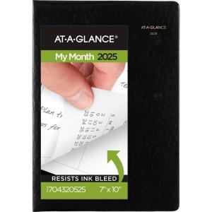 AT-A-GLANCE 2026 Planner, Monthly, 7″ x 10″, Large, Designer Cover, Black (704320526)(2025 Old Edition)