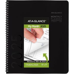 AT-A-GLANCE 2026 Planner, Monthly, 9″ x 11″, Large, Contemporary Lite, Sky Blue (7026XL3826)(Black)