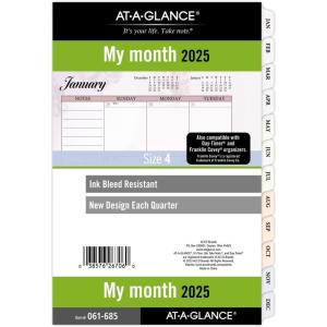 AT-A-GLANCE 2026 Planner Refill, Monthly, 5-1/2″ x 8-1/2″, Desk Size 4, Loose-Leaf, Unruled Blocks, Nature (061-685-26)(2025 Old Edition)