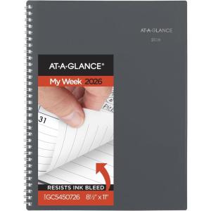 AT-A-GLANCE 2026 Planner, Weekly & Monthly, 8-1/2″ x 11″, Large, Spiral Bound, DayMinder, Gray (GC5450726)
