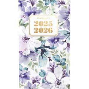 AT-A-GLANCE 2026-2027 Planner, 2 Year Monthly Planner, 3.5″ x 6″, Pocket Size, BADGE, Floral (1753F-021-26)(2025 Old Edition)