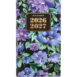 AT-A-GLANCE 2026-2027 Planner, 2 Year Monthly Planner, 3.5″ x 6″, Pocket Size, BADGE, Floral (1753F-021-26)(2026 New Edition)